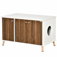 Cat Litter Box Enclosure Hidden Cat Furniture w/ Adjustable Shelf Magnetic Door