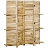 4-Panel Folding Privacy Room Screen Divider for Indoor Bedroom Office, Natural