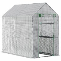 47  x 73 x 75  Walk-in Plant Greenhouse Garden Warm House w/ Roll-up Door White