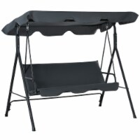 Porch Swing Hammock Bench Lounge Chair Steel 3-seat Padded Outdoor w/ Canopy