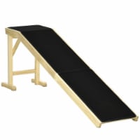 Pet Bed Ramp w/ Non-Slip Carpet & Top Platform Older Dogs, 77lb. Weight Limit