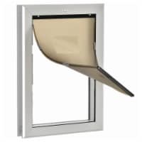 2 Way Dog Door Aluminum Doggy Pet Flap Wall Locking Panel for Pets up to 55 lbs