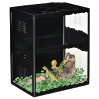 Reptile Cage Enclosure, Lizard Breeding Tank w/ Lamp Holders, Turtle, Chameleon