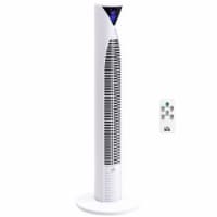 Standing Oscillating Cooling Tower Fan w/3 Speeds, 4 Modes, Timer, Remote, White