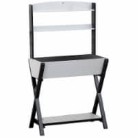 Potting Bench Table Garden Workstation with Hidden Storage Box and Shelves