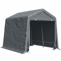 8' x 7' Garden Garage Storage Tent Metal Frame Bike Shed w/ Zipper Doors