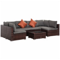 4 PCS Patio PE Rattan Wicker Sofa Conservatory Outdoor Furniture Set