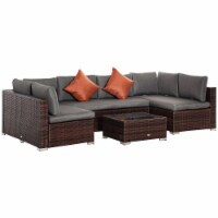 4 PCS Patio PE Rattan Wicker Sofa Conservatory Outdoor Furniture Set