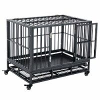 36 Steel Indoor Dog Crate Pet Kennel w Wheels Locks Medium Small Dogs Grey 1 Unit Fred Meyer