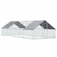 10' x 26' 6.5' Chicken Coop Cage, Outdoor Hen House w/Cover & Lockable Door