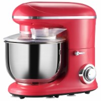 Stand Mixer w/ 6 Qt Stainless Steel Mixing Bowl, Beater, & Dough Hook, Red