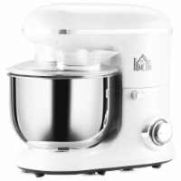 Stand Mixer w/ 6 Qt Stainless Steel Mixing Bowl, Beater, & Dough Hook, White