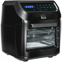 12 QT Countertop Oven Air Fryer Toaster Roast Broil Bake Dehydrate, 1700 W Black