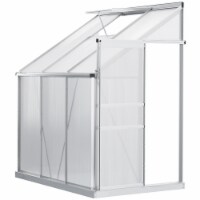 6' x 4' Walk-in Garden Polycarbonate Greenhouse Kit w/ Adjustable Vent, Clear