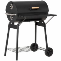30 Portable Charcoal BBQ Grill w/ Adjustable Charcoal Rack Storage Shelf Wheel