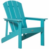 Outdoor Plastic Adirondack Chair, Reclined Seat, Patio Lounge, Turquoise