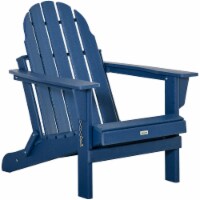 Outside Patio & Backyard Lounge Folding Adirondack Chair Ergonomic Design, Blue
