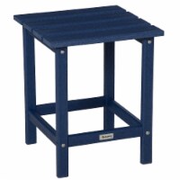 Patio Side Table, Outdoor Plastic End Table for Backyard Deck Lawn, Blue