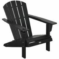 Outside Patio & Backyard Lounge Adirondack Chair w/ Ergonomic Design, Black