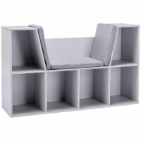 Kids Cube Organizer with Lounge Chair and Large Cube Shelving, Grey