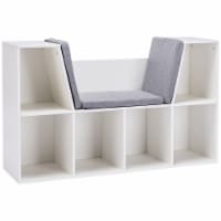 Kids Cube Organizer with Lounge Chair and Large Cube Shelving, White