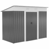 8' x 4' Metal Outdoor Storage Tool Garden Shed w/ 2 Air Vents for Backyard
