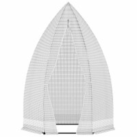 PE Hexagonal Patio Greenhouse Outdoor Hot House w/ Zippered Door, Garden White