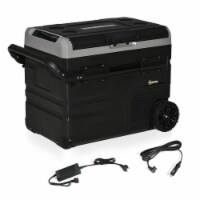 Portable Car Refrigerator w/ Wheels, Pull-up Handle & LED Light, Indoor Outdoor