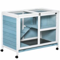 Small Rabbit Hutch Indoor, Split House Design, Bunny Cage, Bunny Hutch on Wheels