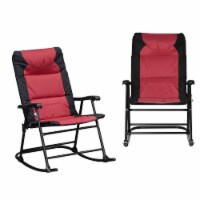2PC Folding Outdoor Furniture Set, 2 Rocking Chairs for Camping, Patio, Red
