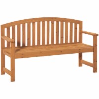 3-Person Wooden Garden Bench Patio Chair w/ Arch Slatted Backrest Natural