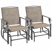 2-Piece Glider Outdoor Chair Set Garden Patio Bistro Swing Furniture