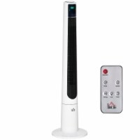 Freestanding Swivel 3-Mode Tower Cooling Fan, Auto Shut Off w/ Remote, White