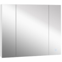 LED Lighted Mirror Cabinet Wall-Mounted Bathroom Organizer w/ Touch Switch
