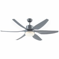 52  Reversible Ceiling Fan with White LED Light, Remote Control Bedroom Grey