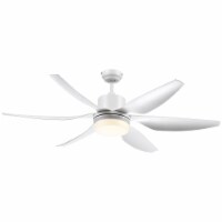 52  Reversible Ceiling Fan with White LED Light, Remote Control Bedroom White