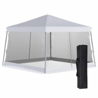 12' x 12' Pop Up Gazebo Foldable Canopy Tent w/ Carry Bag, Mesh Netting, White