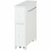 Bathroom Toilet Paper Storage Cabinet Free-Standing Roll Cabinet w/ Towel Rack