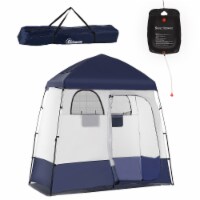Two Room Pop Up Shower Tent w/ Shower Bag, Floor & Carrying Bag Privacy Shelter