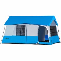 Large Camping Tent Heavy-Duty, Mesh or Fabric Ceiling, 8 to 10 Person Tent, Blue