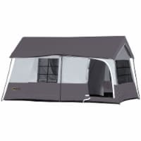 Large Camping Tent Heavy-Duty, Mesh or Fabric Ceiling, 8 to 10 Person Tent, Grey