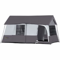 Large Camping Tent Heavy-Duty, Mesh or Fabric Ceiling, 8 to 10 Person Tent, Grey