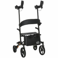 Folding Forearm Rollator Walker for Seniors & Adults w/ Seat & Backrest Black