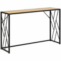 47  Industrial Console Sofa Table w/ Metal Frame for Hallway, Living Room Black