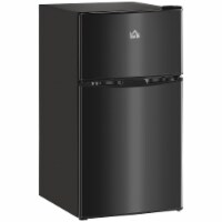 3.2 Cu.Ft Double Door Mini Fridge w/ Freezer, Adjustable Shelf for Dorm, Black