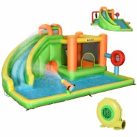 Kids 7 in 1 Inflatable Water Slide Jumping Castle with Air Blower Bag Patches