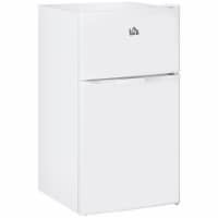 3.2 Cu.Ft Double Door Mini Fridge w/ Freezer, Adjustable Shelf for Dorm, White