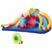 Kids 5 in 1 Inflatable Water Slide Jumping Castle with 750W Air Blower Bag