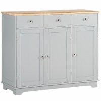 Modern Sideboard Buffet Cabinet with Adjustable Shelves and Drawers, Grey