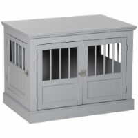 Indoor Cat Litter Box Enclosure w/ Large Entrance Spacious Interior Dark Grey